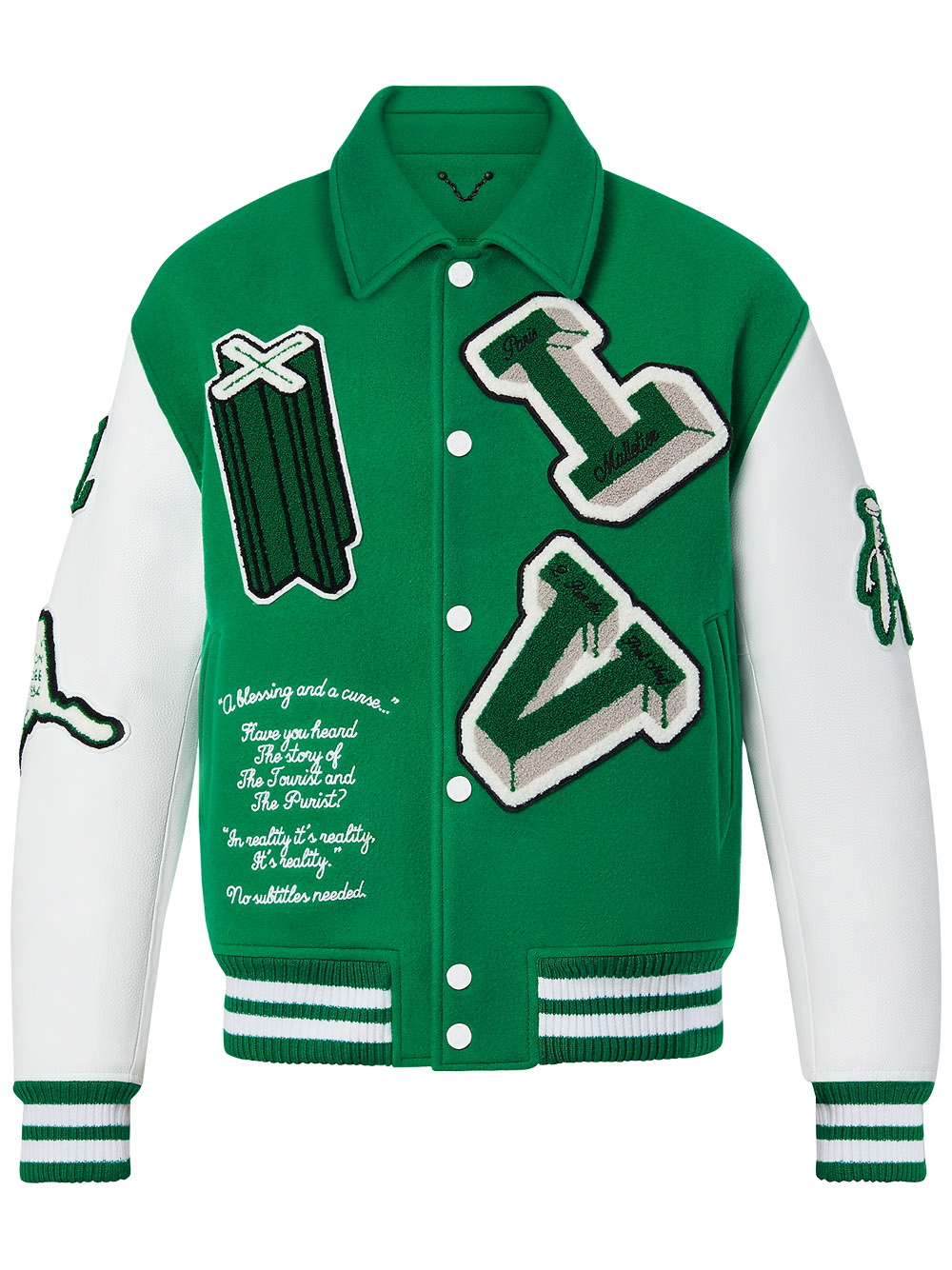 LOUIS VUITTON Varsity Multipatches Mix Leather Jacket White Anrosa Store #7 LOUIS VUITTON Varsity Multipatches Mix Leather Jacket White Anrosa Store